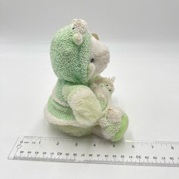 Plushland Wooly Green Lamb Terry Cloth Plush Robe Slippers 2000 March of Dimes - Picture 9 of 12